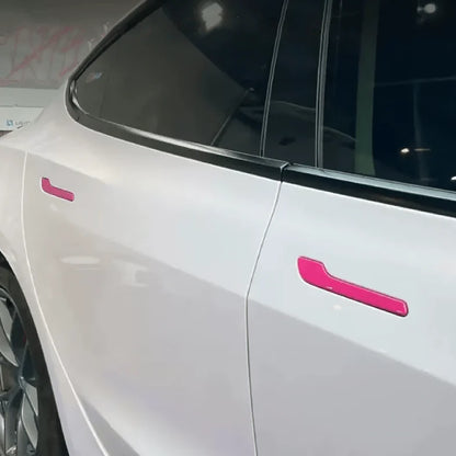 ABS Carbon Fiber Door Handle Cover Wrap Kit for Tesla Model 3/Y (2021-Present) – Scratch-Resistant Trim, 4-Piece Set by X-Auto