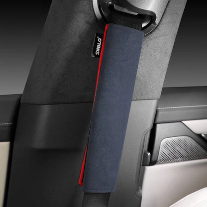 Premium Alcantara Seat Belt Shoulder Pad for Tesla Model 3, Model Y, Model S, and Model X – Soft, Breathable Seatbelt Cover with Velcro Design
