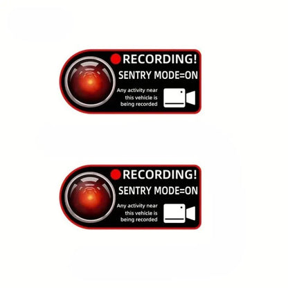 Anti-Theft Sentry Mode Warning Window Clings for Tesla Model 3/Y/S/X – 4PCS Electrostatic Inside Window Stickers, Camera Recording Decals