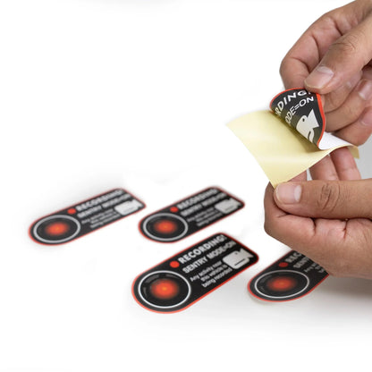 Anti-Theft Sentry Mode Warning Window Clings for Tesla Model 3/Y/S/X – 4PCS Electrostatic Inside Window Stickers, Camera Recording Decals