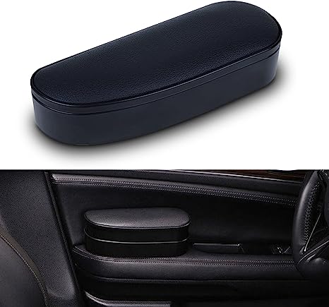 Ergonomic Left Armrest Support Elbow Pad Extender for Tesla Model X/Y/S/3 – Adjustable Height Leather Arm Cushion with Storage Box