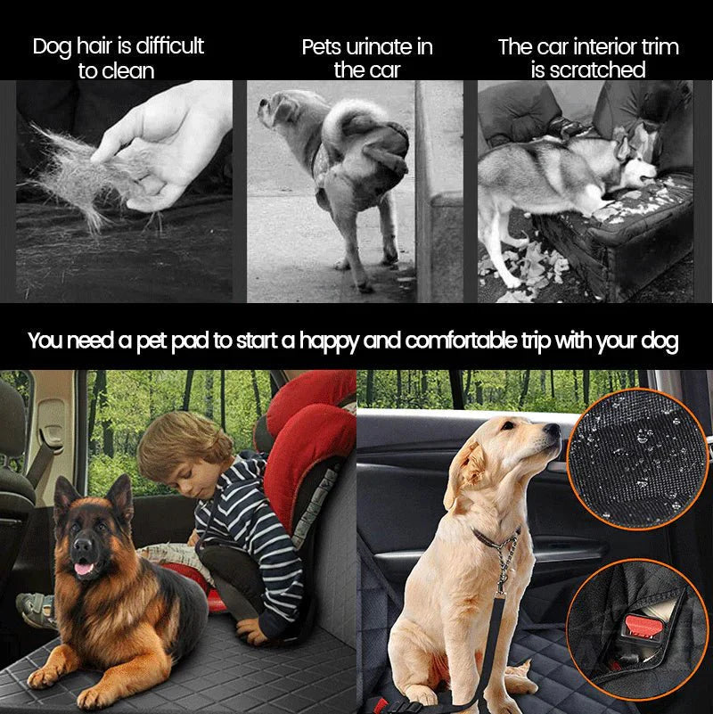 X-Auto Waterproof Back Seat Pet Cover for Tesla Model 3/Y/S/X/Cybertruck – 600D Oxford Dog Seat Protector with Side Flaps, Non-Slip Base & Easy-Clean Design