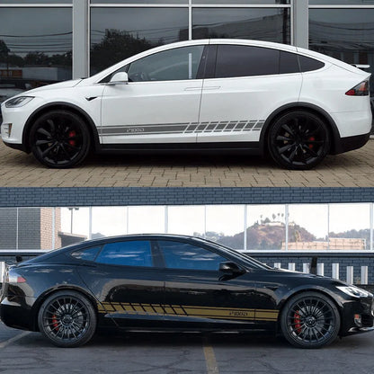 Premium Car Door Side Skirt Stickers for Tesla Model X / S / 3 – Durable PVC Car Decals, Customizable, Heat & Sun Resistant
