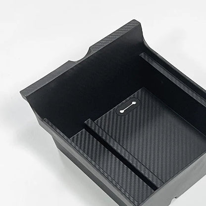 X-Aoto Center Console Organizer Tray for Tesla Model 3 & Model Y (2021–2023) – Sliding Storage Box Insert with Anti-Slip Mats & Hidden Compartment