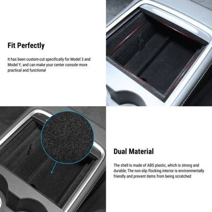 X-Auto Center Console Organizer Tray with Sunglass Holder for Tesla Model 3 (2021–2023.10) & Model Y (2020–Present)
