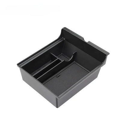 X-Auto Center Console Organizer Storage Box for Tesla Model 3 & Model Y (2021–2023) – Sliding Dual-Layer Design, Flocking or Rubber Material, Anti-Slip & Easy Installation