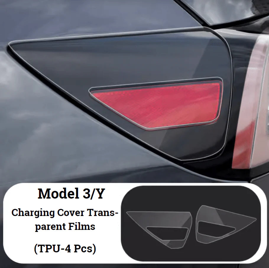 TPU Charging Port Cover Protective Film Kit for Tesla Model 3 (2017–2023) & Model Y (2020–Present) – Transparent Self-Healing Paint Protection