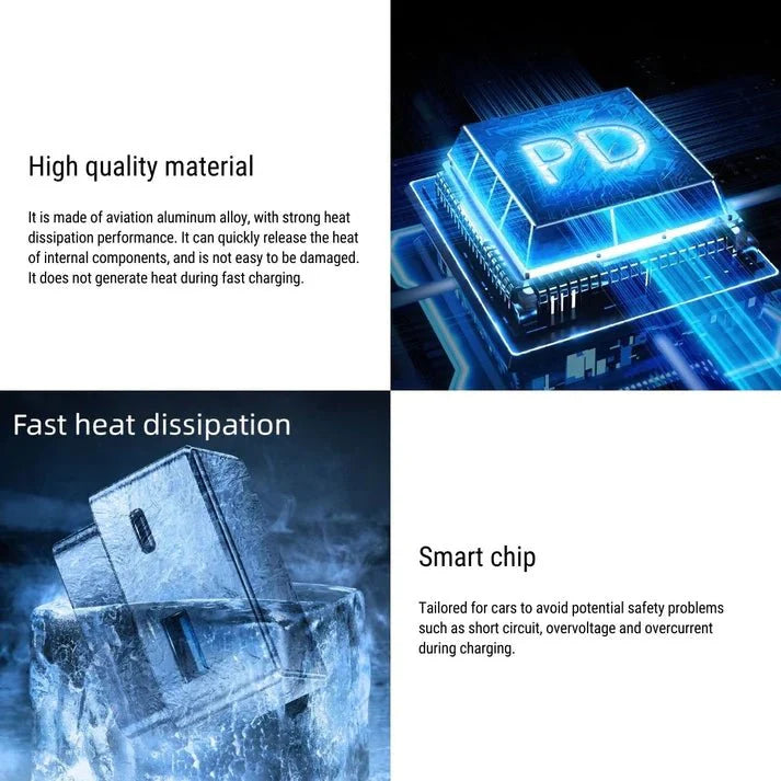 OBD to Cigarette Lighter Adapter for Tesla Model X/Y/S/3 – Dual USB Fast Charger Converter with Smart Chip Protection