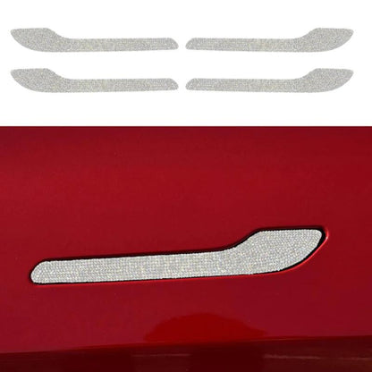 Crystal Door Handle Cover Trim for Tesla Model 3 & Model Y – Zinc Alloy Bling Decorative Stickers, Non-Destructive Installation