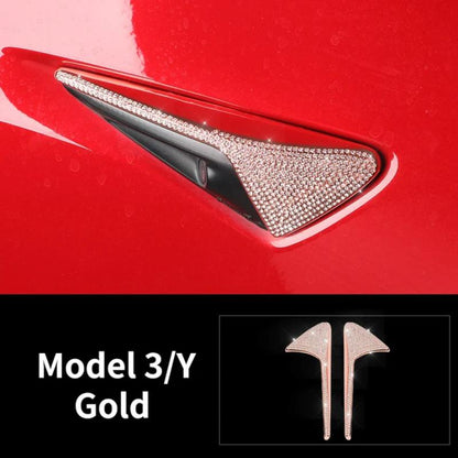 Crystal Side Marker Decoration Cover Trim for Tesla Model 3/Y (Zinc Alloy, Non-Destructive Installation, Not Compatible with Model Y Camera 4.0)