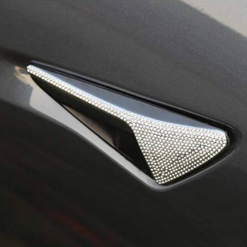 Crystal Side Marker Decoration Cover Trim for Tesla Model 3/Y (Zinc Alloy, Non-Destructive Installation, Not Compatible with Model Y Camera 4.0)