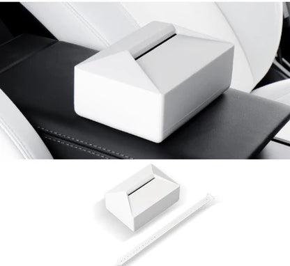 X-Auto Cybertruck-Inspired Tissue Box Holder for Tesla Model 3, Model Y, Model S, Model X – Durable ABS Car Tissue Organizer