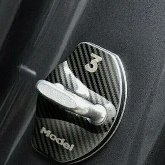 Stainless Steel Door Lock Buckle Protective Cover for Tesla Model 3 / Model Y (Scratch-Resistant, Anti-Corrosion)
