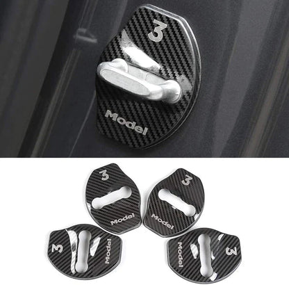 Stainless Steel Door Lock Buckle Protective Cover for Tesla Model 3 / Model Y (Scratch-Resistant, Anti-Corrosion)