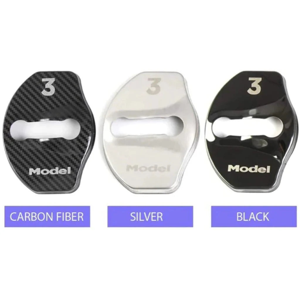 Stainless Steel Door Lock Buckle Protective Cover for Tesla Model 3 / Model Y (Scratch-Resistant, Anti-Corrosion)