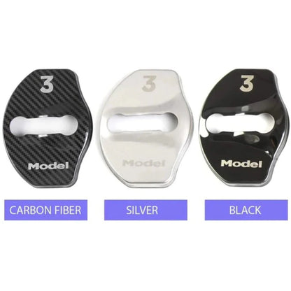 Stainless Steel Door Lock Buckle Protective Cover for Tesla Model 3 / Model Y (Scratch-Resistant, Anti-Corrosion)