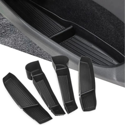 Tesla Model Y Door Storage Box Organizer (2021–Present) – 4PCS TPE Waterproof Door Handle Tray Set for Front & Rear Doors