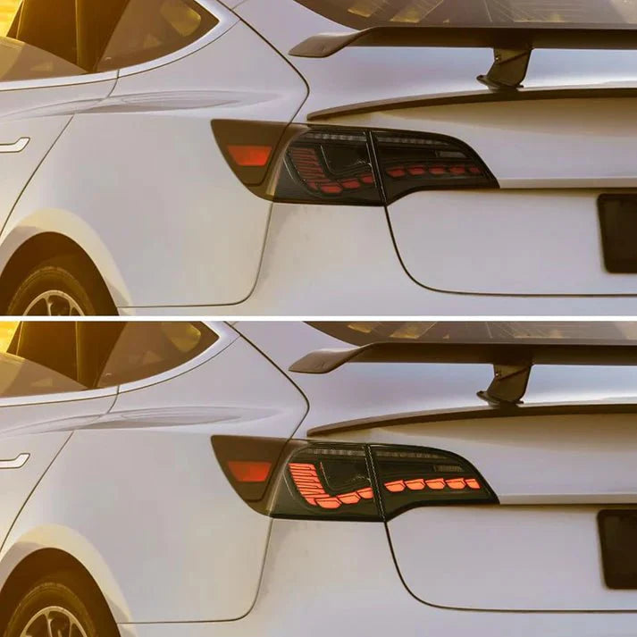 Dragon Scale LED Tail Lights for Tesla Model 3 & Model Y (Sequential Turn Signal, Plug-and-Play Upgrade)