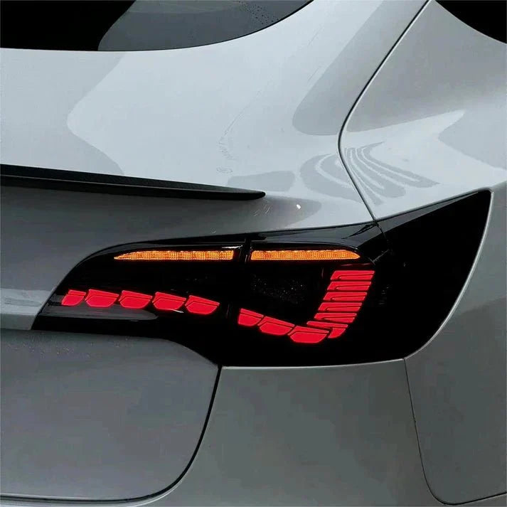 Dragon Scale LED Tail Lights for Tesla Model 3 & Model Y (Sequential Turn Signal, Plug-and-Play Upgrade)