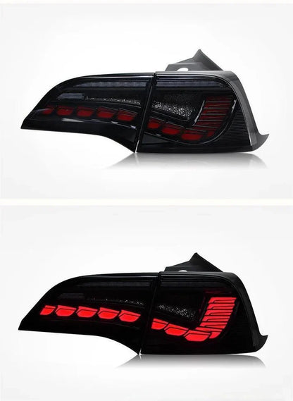Dragon Scale LED Tail Lights for Tesla Model 3 & Model Y (Sequential Turn Signal, Plug-and-Play Upgrade)
