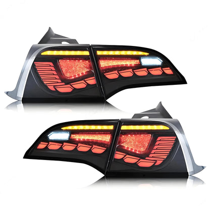 Dragon Scale LED Tail Lights for Tesla Model 3 & Model Y (Sequential Turn Signal, Plug-and-Play Upgrade)