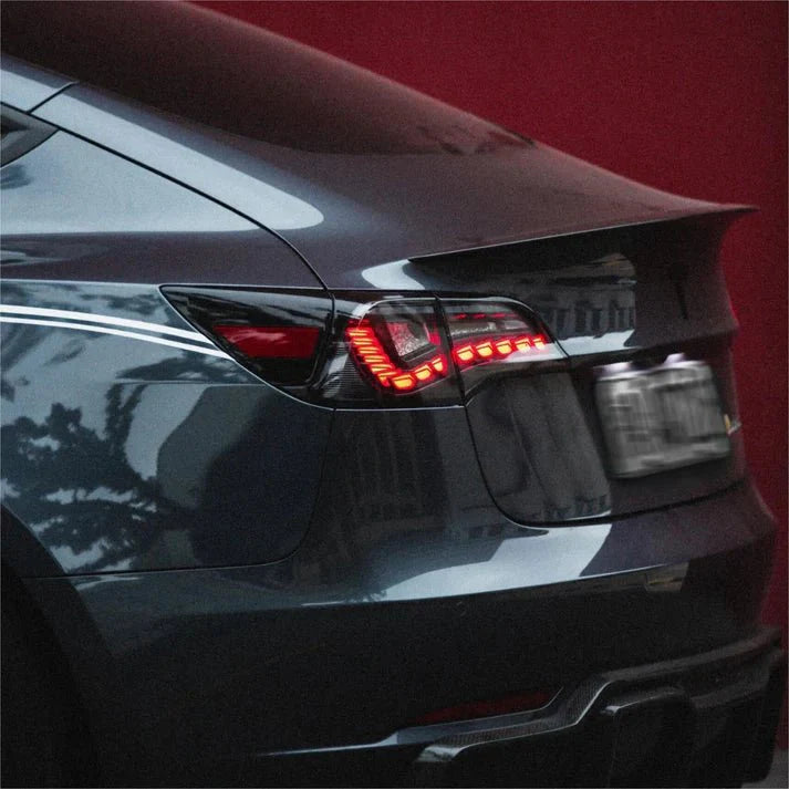 Dragon Scale LED Tail Lights for Tesla Model 3 & Model Y (Sequential Turn Signal, Plug-and-Play Upgrade)