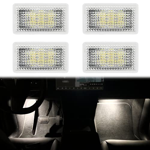 Footwell Ambient LED Interior Light Kit for Tesla Model 3/Y/S/X (Pack of 4) – Plug & Play Upgrade Replacement Light for Footwell & Glove Box