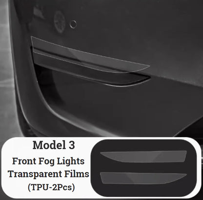 Front Fog Light Protective Film Kit for Tesla Model 3 (2017–2023) & Model Y (2020–Present), Clear TPU Self-Healing Paint Protection Film