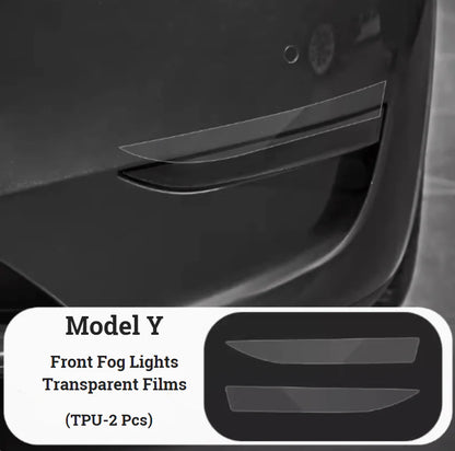 Front Fog Light Protective Film Kit for Tesla Model 3 (2017–2023) & Model Y (2020–Present), Clear TPU Self-Healing Paint Protection Film
