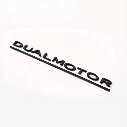 High-Performance “Dual Motor” Tail Badge for Tesla | Premium ABS Chrome Delete Emblem Replacement