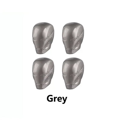 Iron Man Tire Valve Stem Caps for Tesla Model 3/Y/S/X (4pcs) | Zinc Alloy Air Valve Covers | Dustproof, Waterproof, Leak-Proof Wheel Accessories by X-Auto