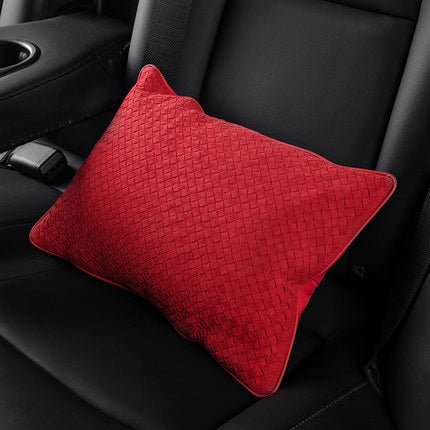 Premium Lumbar Support Pillow for Tesla Model X/Y/S/3 & Cybertruck – Ergonomic Suede Neck and Back Cushion with Adjustable Strap