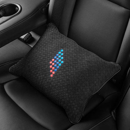 Premium Lumbar Support Pillow for Tesla Model X/Y/S/3 & Cybertruck – Ergonomic Suede Neck and Back Cushion with Adjustable Strap