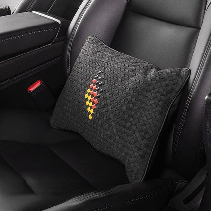 Premium Lumbar Support Pillow for Tesla Model X/Y/S/3 & Cybertruck – Ergonomic Suede Neck and Back Cushion with Adjustable Strap