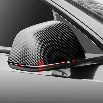 Real Carbon Fiber Mirror Covers Replacement for Tesla Model 3/Y – Lightweight, Durable Side Mirror Cap Protection, Gloss & Matte Options