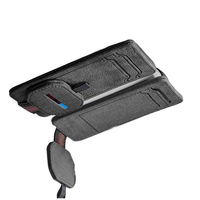 Premium Leather Multi-Functional Sunglasses Holder Clip for Tesla Model 3, Model Y, Model S, Model X – Magnetic Car Sun Visor Glasses Organizer with Card Slots