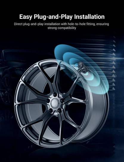 Bluetooth BLE Tire Pressure Monitoring Sensors (TPMS) for Tesla Model 3 / Model Y / Model S / Model X – Real-Time Wireless Tire Pressure & Temperature Monitor, OEM-Compatible