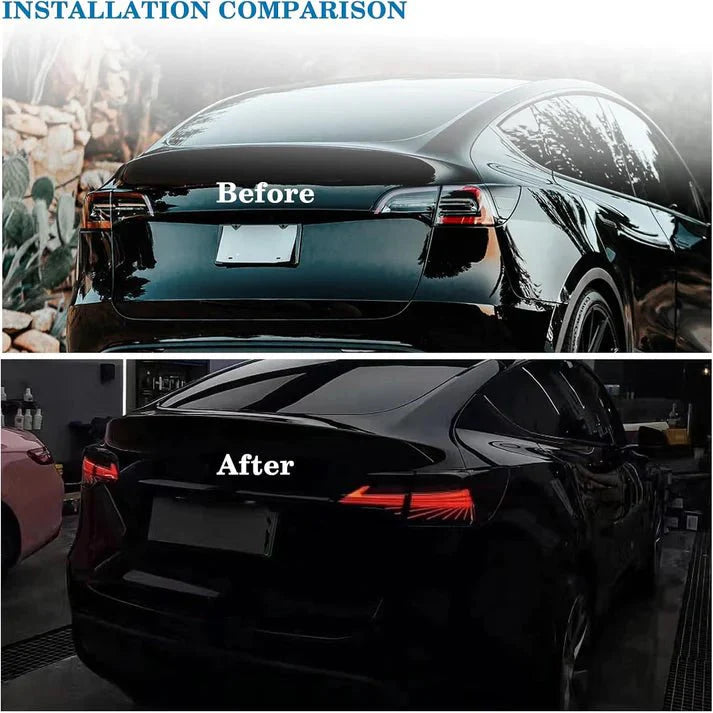 Phantom Sequential LED Tail Lights for Tesla Model 3 & Model Y (2PCS) – Plug & Play Replacement with Dynamic Running Horse Effect