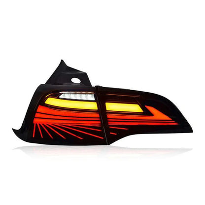 Phantom Sequential LED Tail Lights for Tesla Model 3 & Model Y (2PCS) – Plug & Play Replacement with Dynamic Running Horse Effect