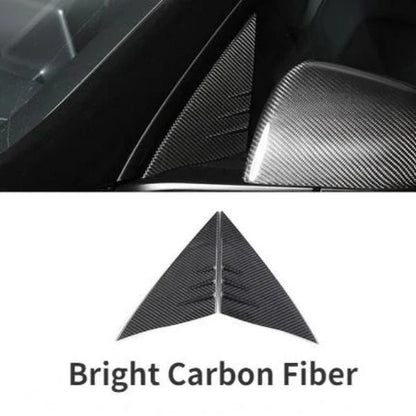 Real Carbon Fiber A-Pillar Window Covers for Tesla Model 3 & Model Y (Glossy / Matte / Forged Finish)