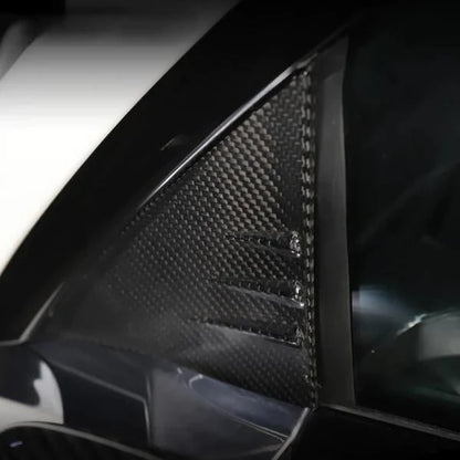Real Carbon Fiber A-Pillar Window Covers for Tesla Model 3 & Model Y (Glossy / Matte / Forged Finish)