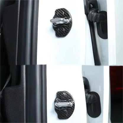 Real Carbon Fiber Door Lock Cover Trim for Tesla Model 3 & Model Y (4PCS) – Premium Protection & Sleek Upgrade