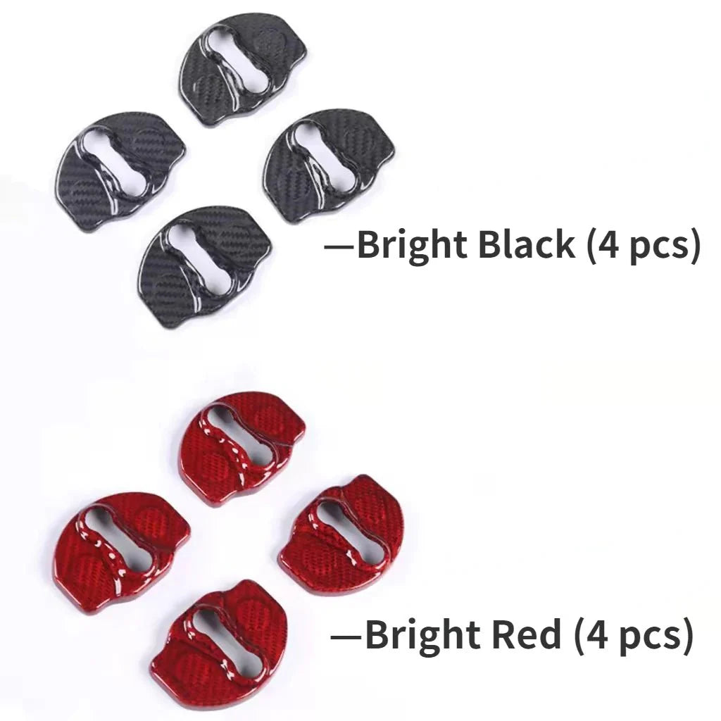 Real Carbon Fiber Door Lock Cover Trim for Tesla Model 3 & Model Y (4PCS) – Premium Protection & Sleek Upgrade