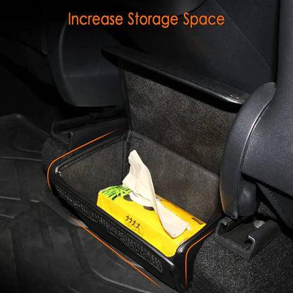 Rear Center Storage Box for Tesla Model Y 2020–2025 | Foldable Leather Organizer Between Rear Seats