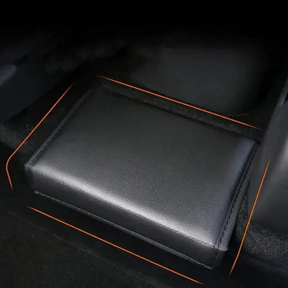 Rear Center Storage Box for Tesla Model Y 2020–2025 | Foldable Leather Organizer Between Rear Seats