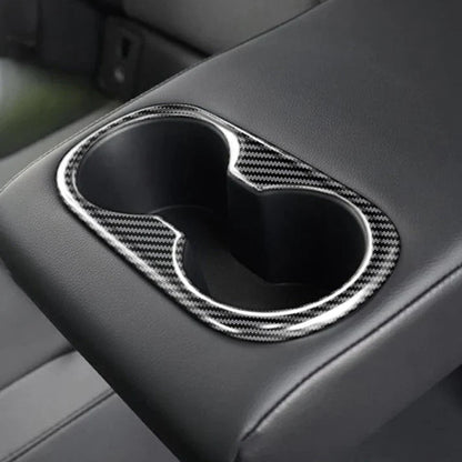 X-Auto Rear Seat Cup Holder Trim Cover for Tesla Model 3 & Model Y – ABS Decorative Frame Protector (Scratch & Dust Resistant)