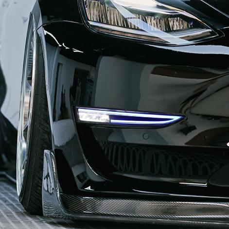 RGB Front Bumper Fog Lights Upgrade for Tesla Model 3 & Model Y – Multi-Color LED Driving Lamps, Plug-and-Play Installation, Weatherproof Design