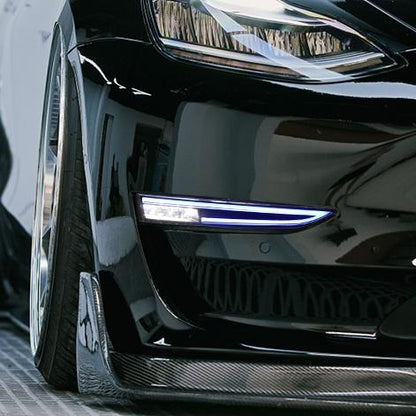 RGB Front Bumper Fog Lights Upgrade for Tesla Model 3 & Model Y – Multi-Color LED Driving Lamps, Plug-and-Play Installation, Weatherproof Design