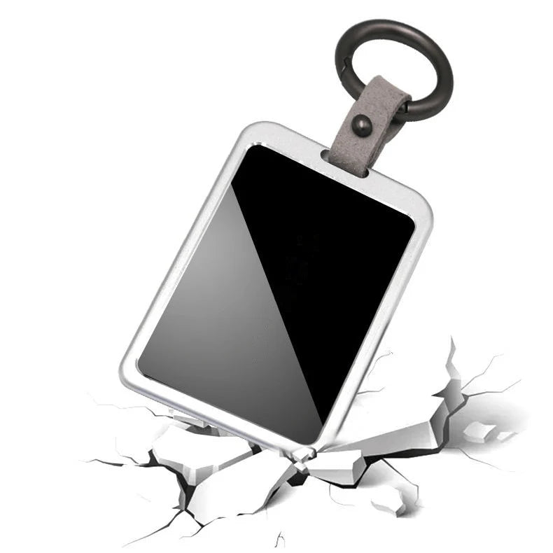 Premium Round Button Key Card Holder for Tesla Model 3/Y (2017-Present) – Aluminum Alloy, 3D Carbon Design