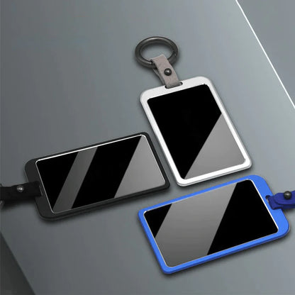 Premium Round Button Key Card Holder for Tesla Model 3/Y (2017-Present) – Aluminum Alloy, 3D Carbon Design